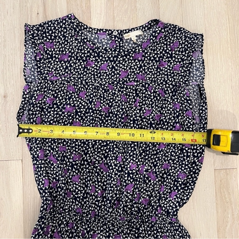 Maje Paris Pansy Crepe Smocked Sleeveless Mini Dress Women's EU 42 US L NWOT - Picture 15 of 16